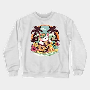 Aloha Ukulele Kitty Crewneck Sweatshirt